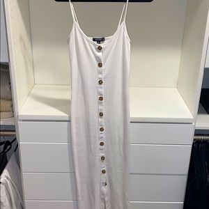 MISSGUIDED WHITE RIBBED DRESS